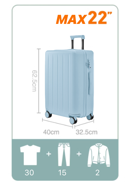 Фотография Чемодан Xiaomi NinetyGo Danube Max Luggage 22&quot; China Blue
