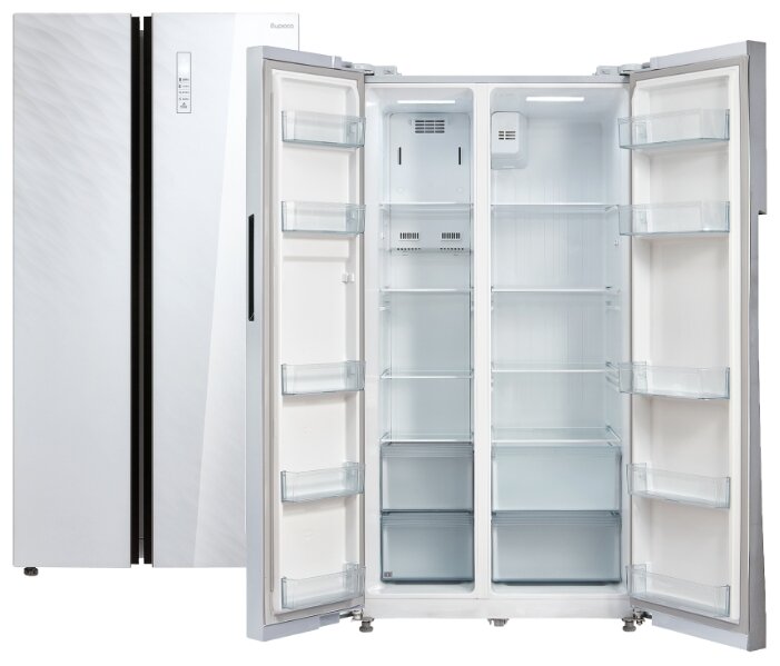 Фото Холодильник БИРЮСА SBS 587 WG белое стекло