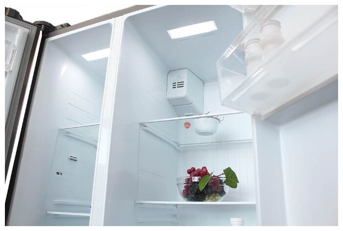Холодильник БИРЮСА SBS 587 WG белое стекло Казахстан