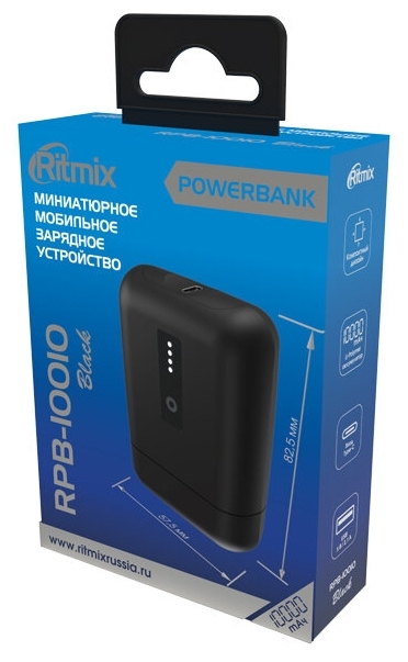 Картинка Power Bank RITMIX RPB-10010 USB Type C Black