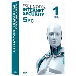 Право на использование ESET NOD32 Internet Security – лицензия на 1 год на 5 устройств (NOD32-EIS-NS(KEY)-1-5)