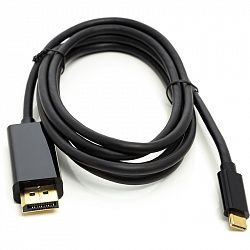 Кабель PowerPlant USB Type-C 3.1 Thunderbolt 3 (M) - DisplayPort (M), 4K, 1.8 м CA911844 