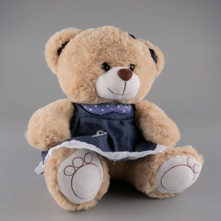 Фото Мягкая игрушка BULU-XIONG "Бежевый мишка в синем платье", 35 см BL-5953-2B/B Фото Мягкая игрушка BULU-XIONG "Бежевый мишка в синем платье", 35 см BL-5953-2B/B