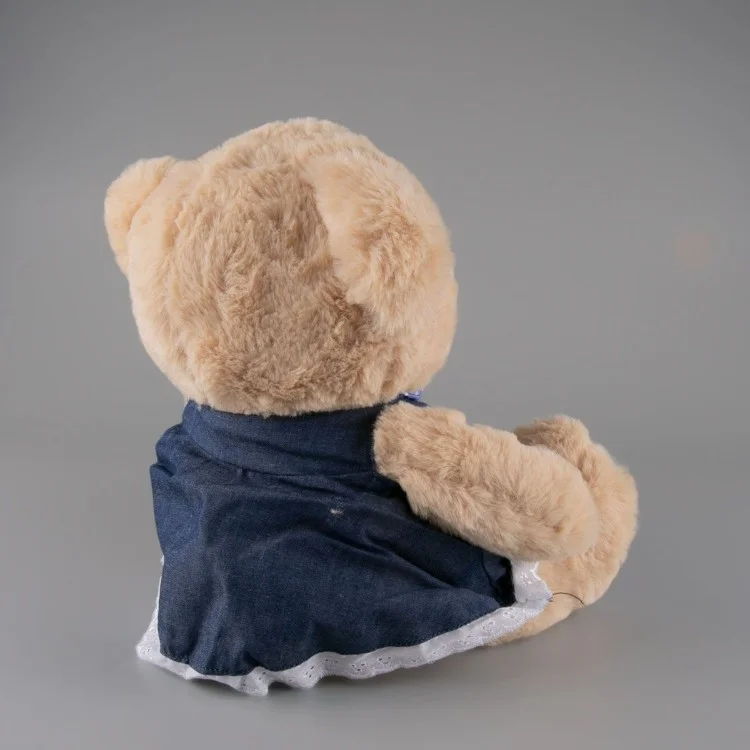 Фотография Мягкая игрушка BULU-XIONG "Бежевый мишка в синем платье", 35 см BL-5953-2B/B Фотография Мягкая игрушка BULU-XIONG "Бежевый мишка в синем платье", 35 см BL-5953-2B/B