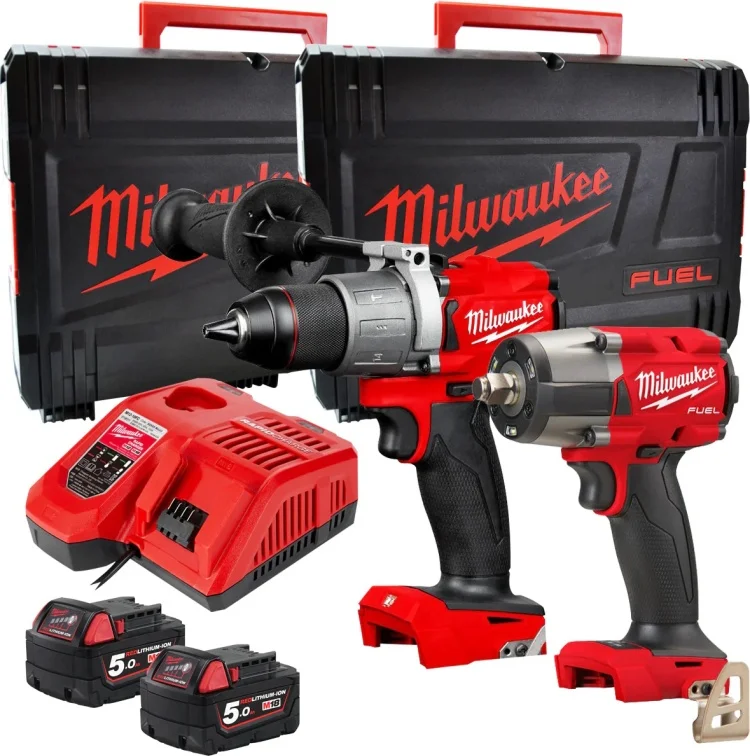 Фотография Набор инструментов MILWAUKEE 4933492518 (шуруповерт, гайковерт, ЗУ, 2 акк.) Фотография Набор инструментов MILWAUKEE 4933492518 (шуруповерт, гайковерт, ЗУ, 2 акк.)