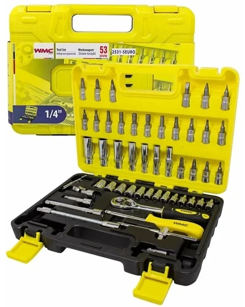 Фотография Набор инструментов WMC TOOLS 53пр. 1/4''(6-гран.) (WMC-2531-5 EURO) Фотография Набор инструментов WMC TOOLS 53пр. 1/4''(6-гран.) (WMC-2531-5 EURO)