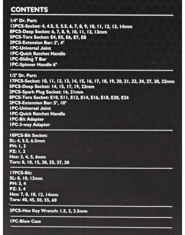 Цена Набор инструментов JCB 108 пр. 1/4'', 1/2''( 6гр.) JCB-41082-5 Цена Набор инструментов JCB 108 пр. 1/4'', 1/2''( 6гр.) JCB-41082-5