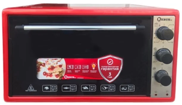 Фото Настольная духовка REBUS PRO-3695 36L INOX RED Конвекция