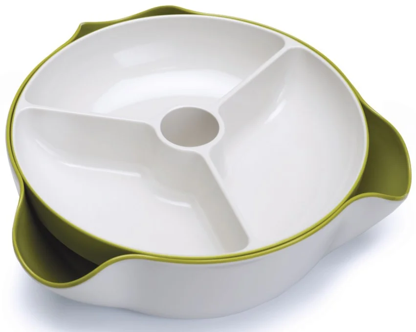 Фото Блюдо для снека JOSEPH JOSEPH Double Dish Large белое/зеленое (70073)