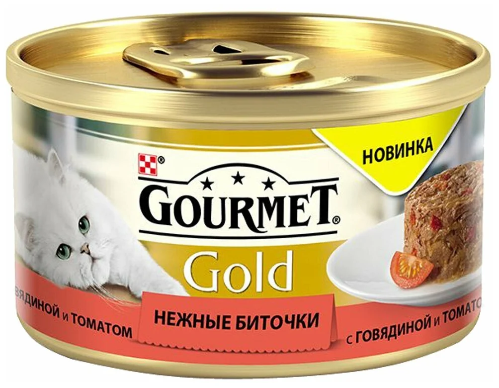 Цена Корм для кошек PURINA Gourmet Gold говядина/томат 85 гр