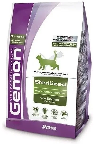 Фото Корм GEMON CAT BREED STERILIZED для стерилизованных с курицей и индейкой 20 кг (1004)