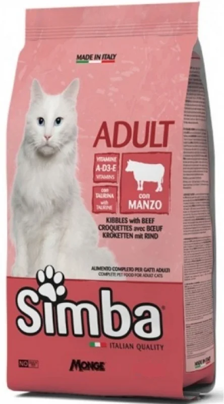 Фото Корм MONGE Simba Cat dry food 20000гр Сухой для кошек креккеты с мясом Фото Корм MONGE Simba Cat dry food 20000гр Сухой для кошек креккеты с мясом