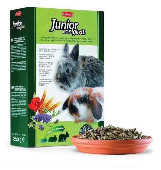 Фото Корм PADOVAN JUNIOR Coniglietti комплексный/основной д/кроликов и молодняка (850г) 003863