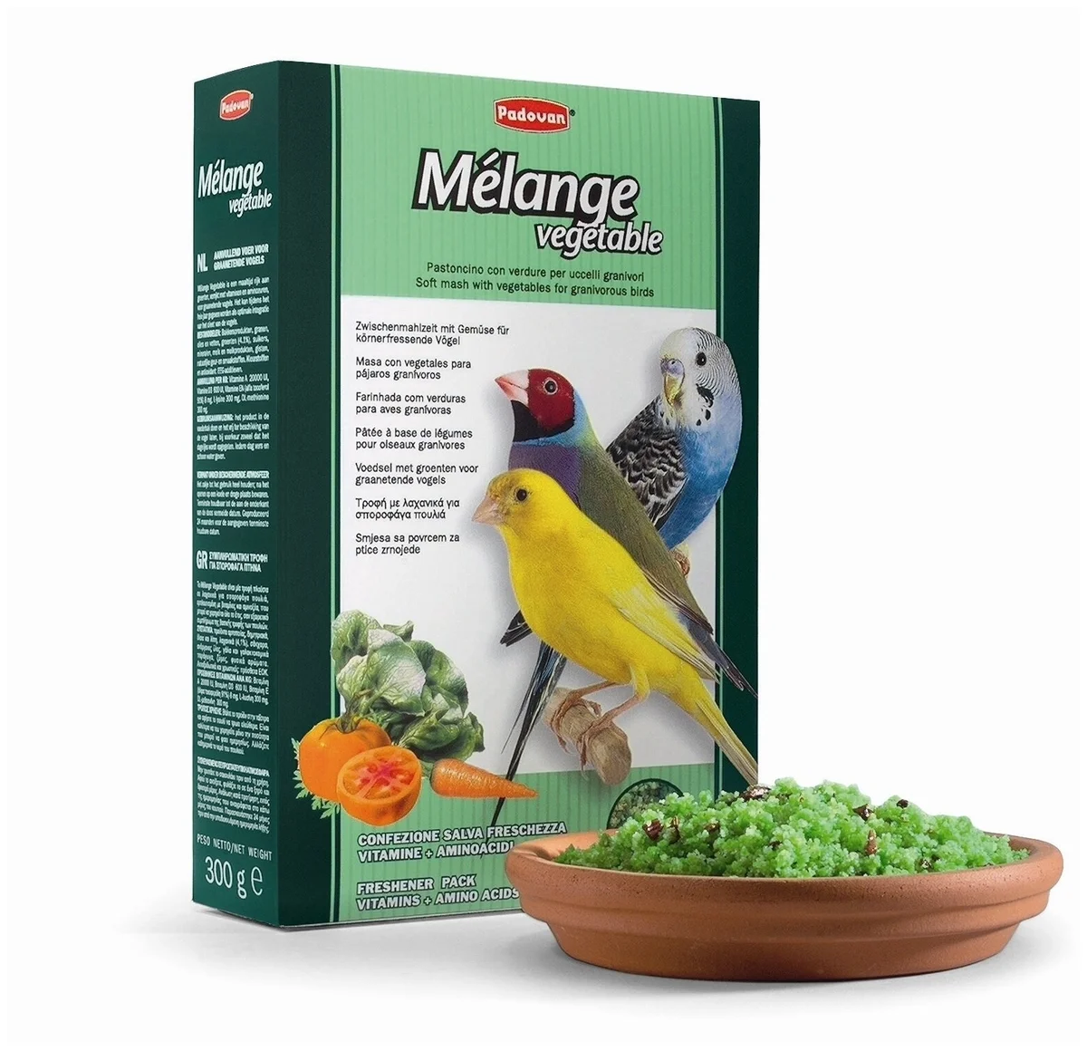 Фото Корм PADOVAN MELANGE Vegetable дополнительный/овощи д/птиц (300г) 003948