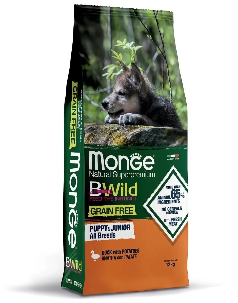 Фото Корм MONGE GRAIN FREE MINI ADULT DUCKБЕЗЗЕРНОВОЙ КОРМ ВЗРОСЛЫХ МИНИ С УТКОЙ КАРТОФЕЛЕМ 2,5 кг