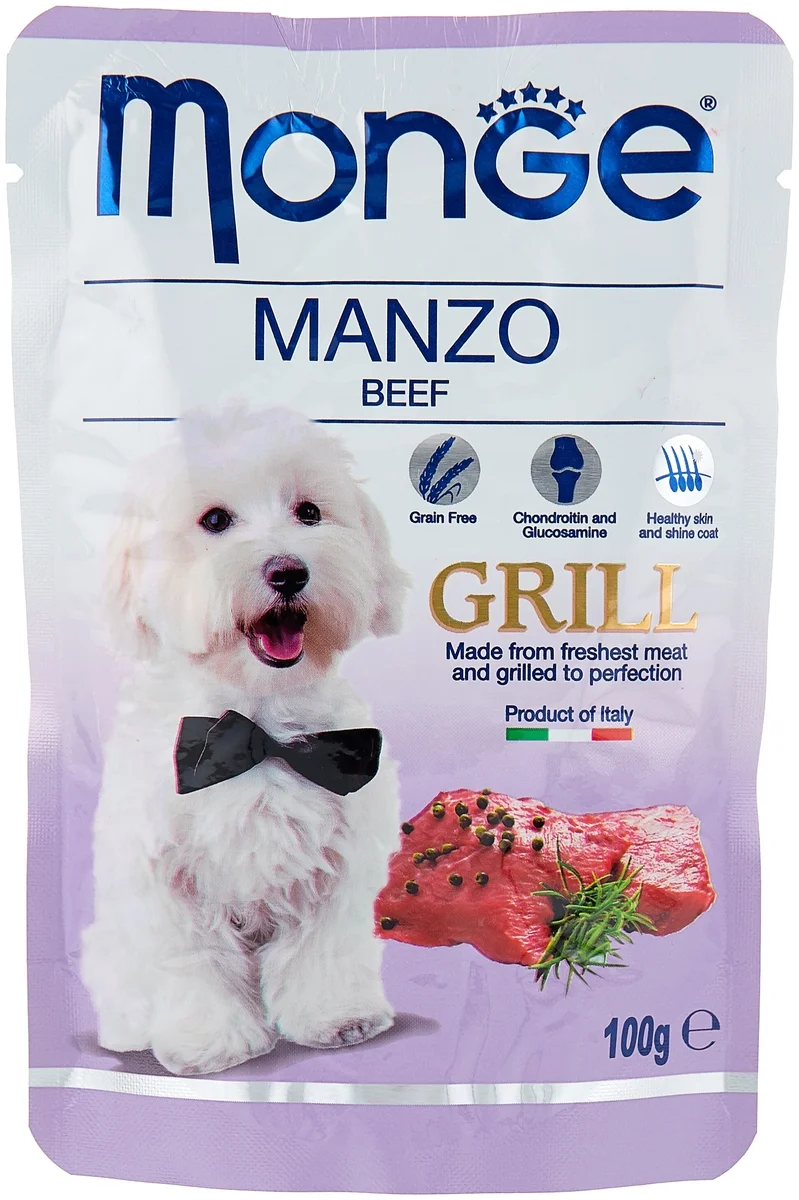 Корм MONGE Dog GRILL MIX Adult лососьговядинаягненок 4 х100гр