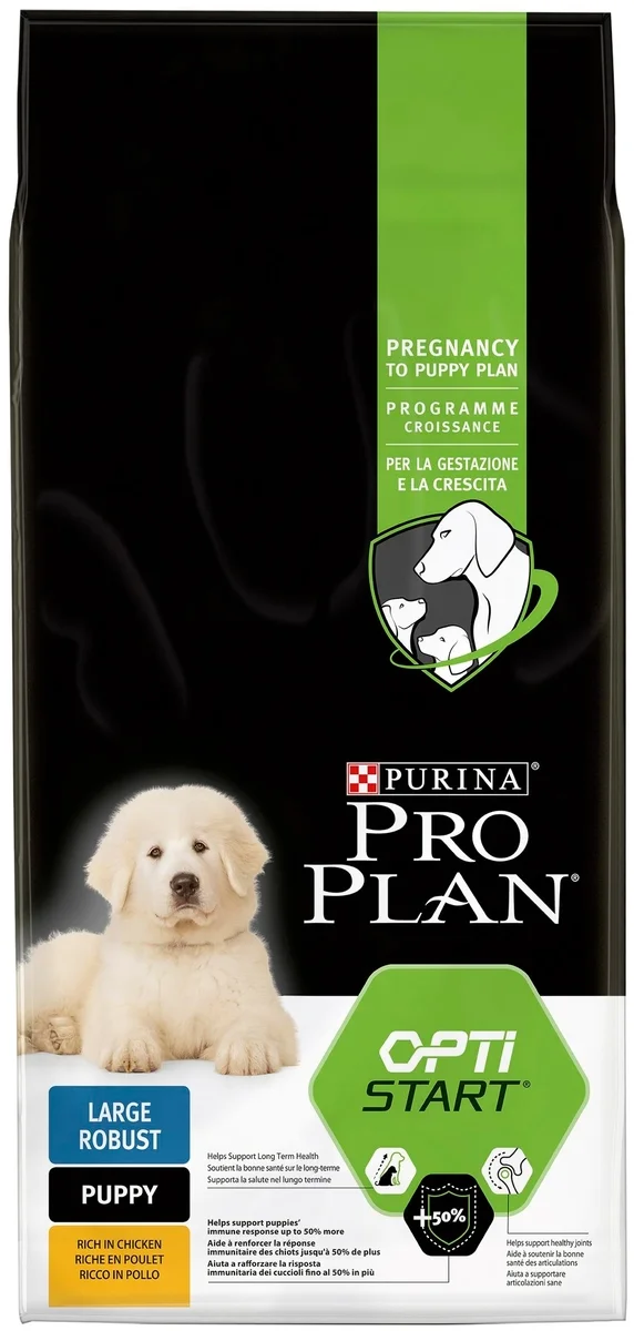 Фото Корм для собак PURINA Pro Plan д/щенков круп.пор. Robus курица/рис 12 кг