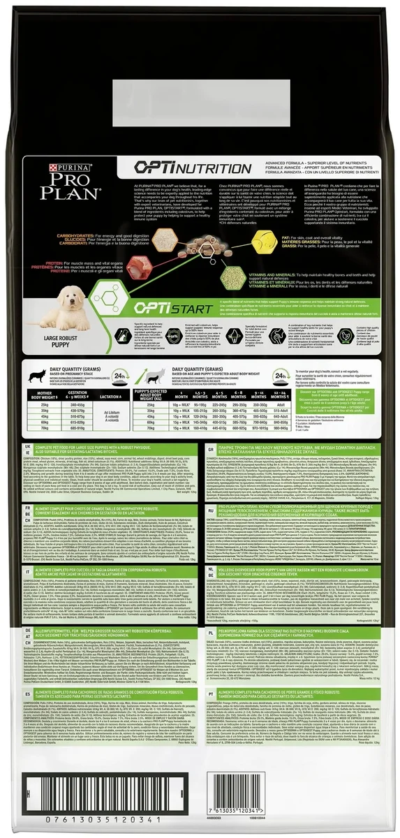 Фотография Корм для собак PURINA Pro Plan д/щенков круп.пор. Robus курица/рис 12 кг