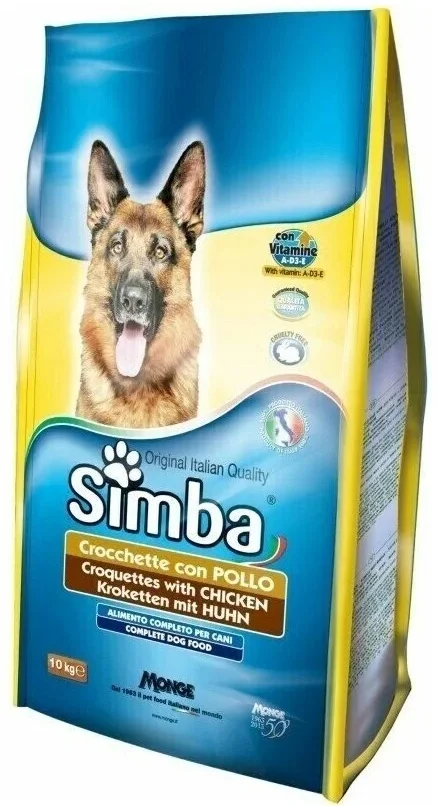 Фото Корм MONGE Simba Dog Croquettes with 20000гр Сухой корм для собак креккеты с мясом