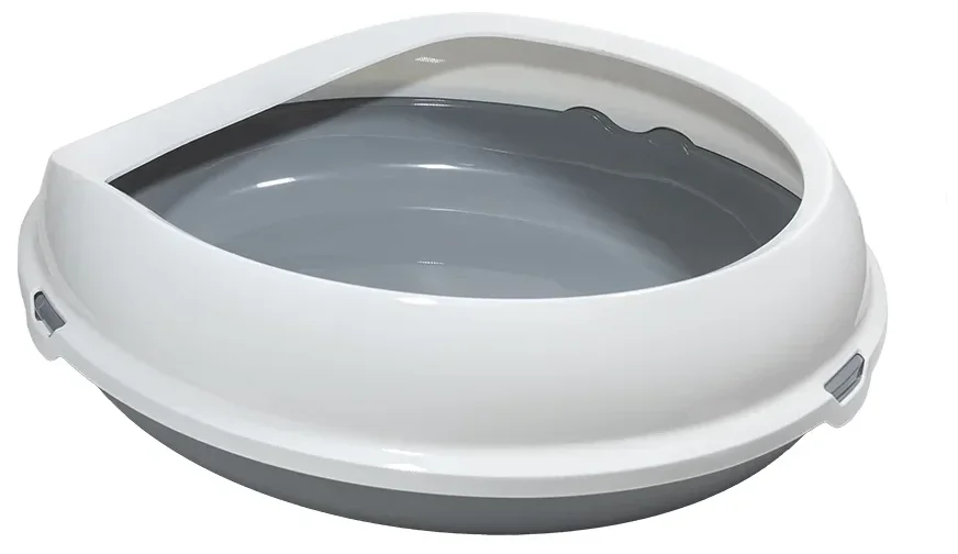 Картинка Лоток SAVIC круглый с бортиком серо-белый 0268-00WG