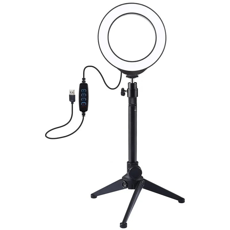 Фото Кольцевая USB LED лампа Puluz PKT3031 4.7&amp;amp;quot; + настольный штатив