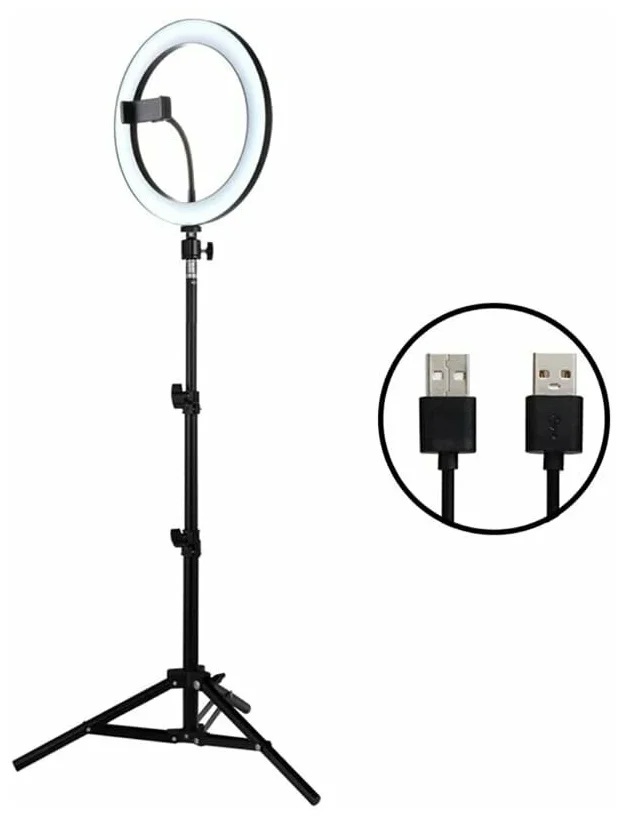 Фотография Кольцевая лампа SELFIE RING Ring Fill Light ZD666 26 см Black