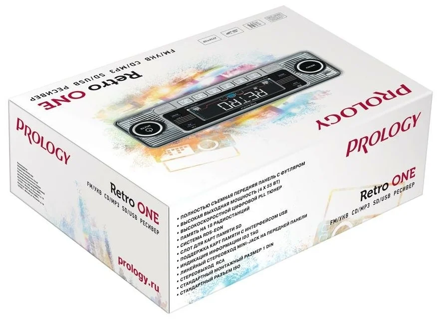 Картинка Автомагнитола Prology Retro One 1DIN 4х55Вт