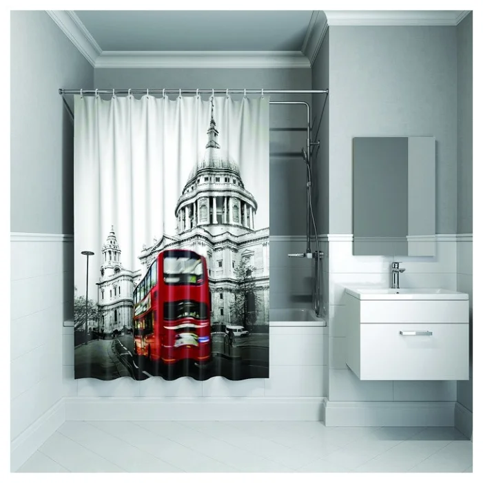 Фото Штора для ванной комнаты IDDIS London Spirits 180х200 см 542P18Ri11
