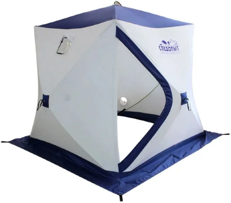 Фото Палатка зимняя куб СЛЕДОПЫТ 1,8 х1,8 м, Oxford 240D PU 1000, 3 слоя, цв. бело-синий PF-TW-07 (1542)