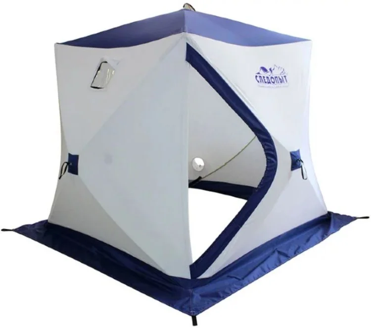 Фото Палатка зимняя куб СЛЕДОПЫТ 1,95 х1,95 м, Oxford 240D PU 1000 3 слоя, цв. бело-синий PF-TW-08 (1543)