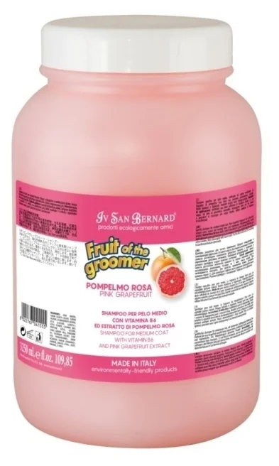 Фото IV SAN BERNARD FRUIT PINK GRAPEFRUIT Шампунь для шерсти средней длины с витаминами, 3250 мл