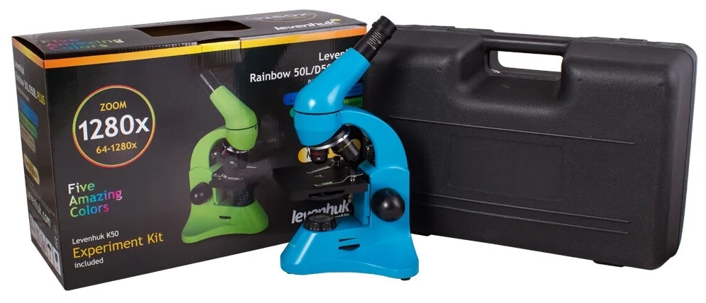 Микроскоп LEVENHUK Rainbow 50L PLUS AzureЛазурь Казахстан
