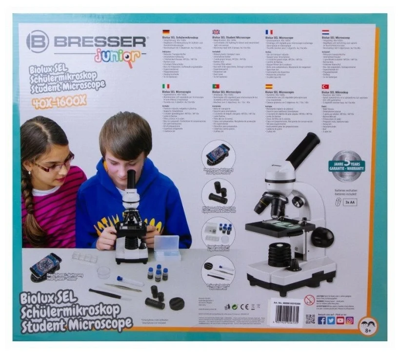 Микроскоп BRESSER Junior Biolux SEL 40–1600x белый в кейсе Казахстан