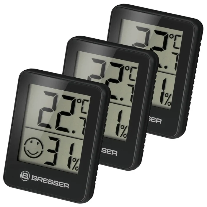 Гигрометр и термометр BRESSER Temeo Hygro, набор 3 шт. Black