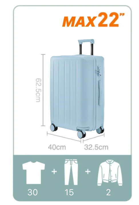 Картинка Чемодан Xiaomi NinetyGo Danube Max Luggage 22" China Blue Картинка Чемодан Xiaomi NinetyGo Danube Max Luggage 22" China Blue