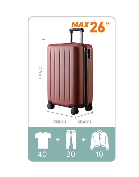 Картинка Чемодан Xiaomi NinetyGo Danube Max Luggage 26" Red Картинка Чемодан Xiaomi NinetyGo Danube Max Luggage 26" Red