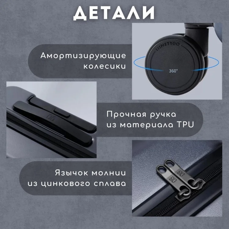 Чемодан NINETYGO Rhine/Business Travel Luggage 24 Titanium Grey Казахстан Чемодан NINETYGO Rhine/Business Travel Luggage 24 Titanium Grey Казахстан