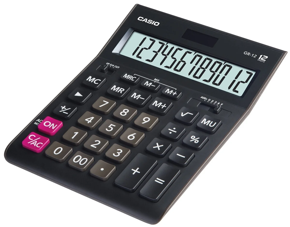 Фото Калькулятор настольный CASIO GR-12-W-EP Фото Калькулятор настольный CASIO GR-12-W-EP