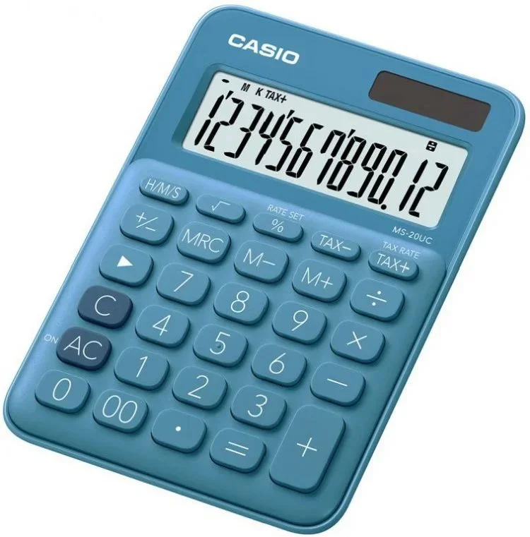 Фото Калькулятор настольный CASIO MS-20UC-BU-W-EC Фото Калькулятор настольный CASIO MS-20UC-BU-W-EC