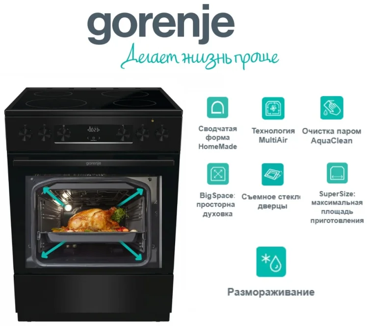 Электрическая плита GORENJE GEC6C40BG
