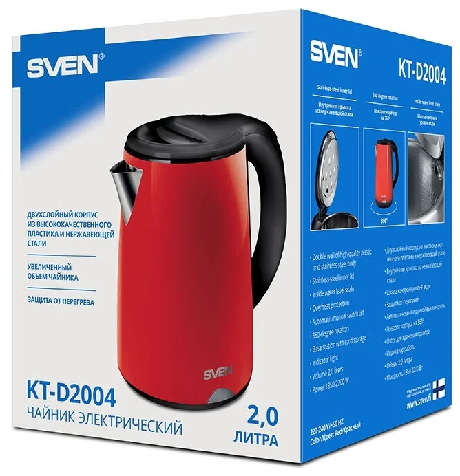 Цена Чайник SVEN KT-D2004 Red-Black