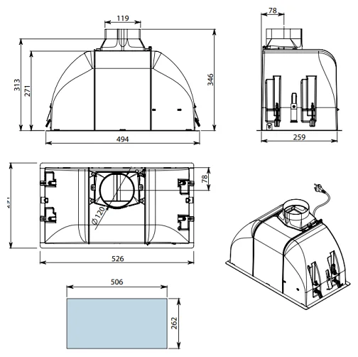 Фото Вытяжка FALMEC Built-In Burano 50 WH