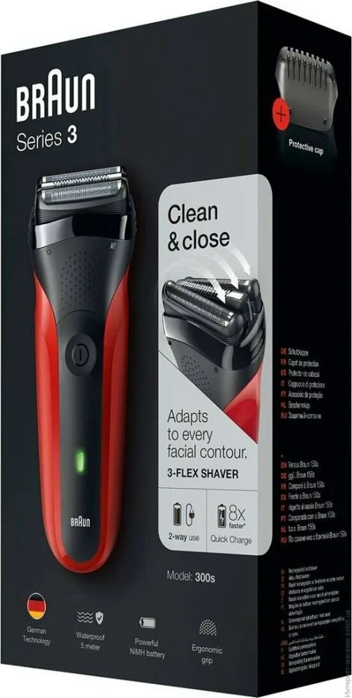 Картинка Бритва BRAUN 300S BLK/red