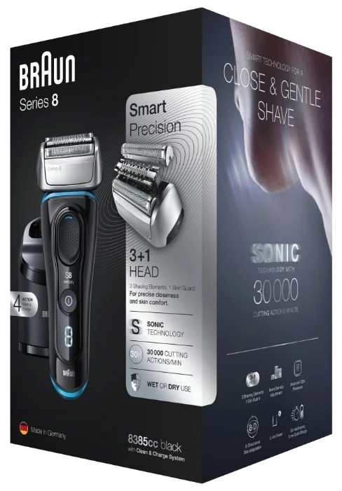 Купить Бритва BRAUN 8385CC BLK/BLU BOX EE Купить Бритва BRAUN 8385CC BLK/BLU BOX EE