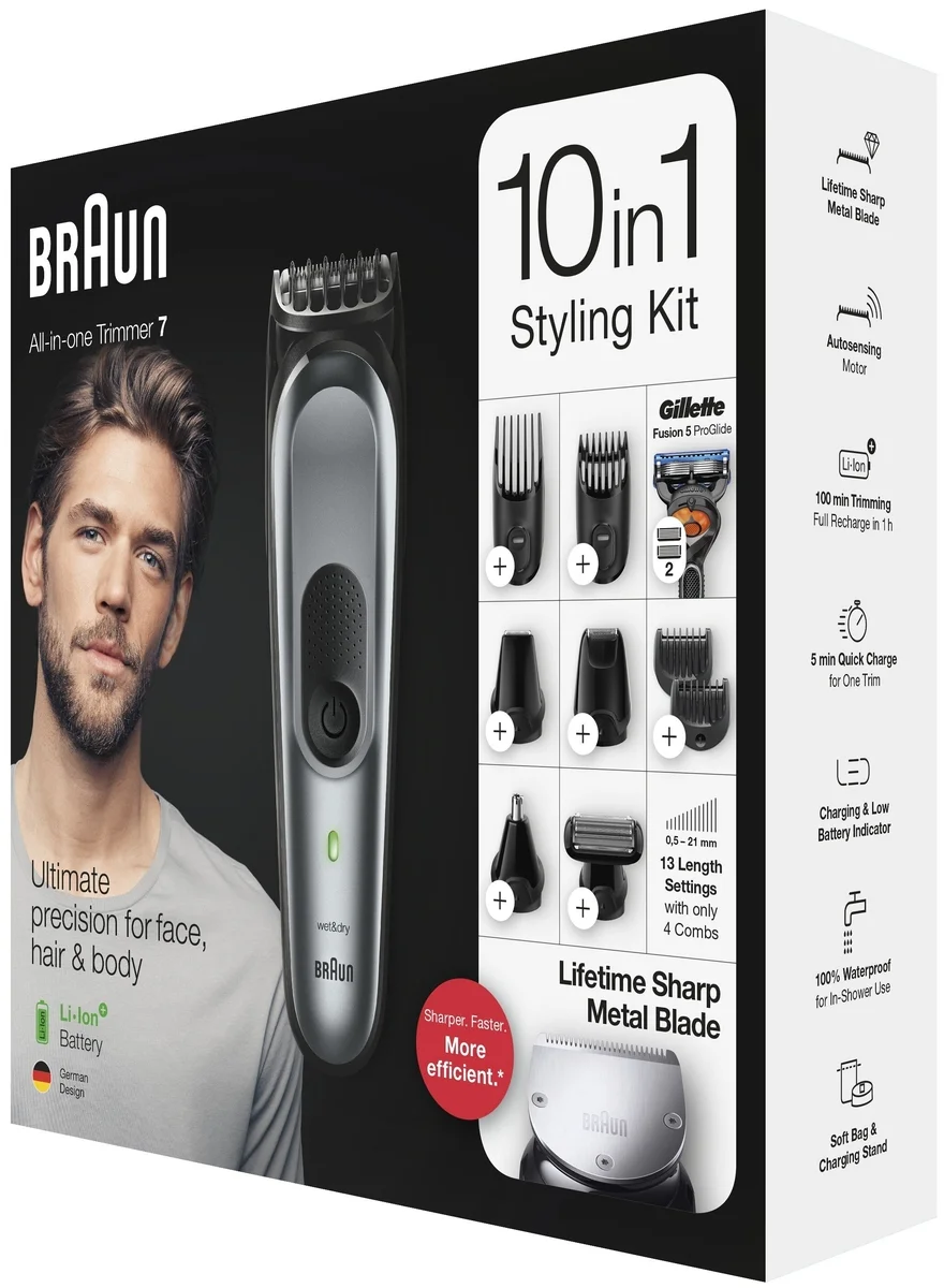 Фотография Триммер BRAUN MGK7220+GIL FUS PrG Flb Бр+2к+чх