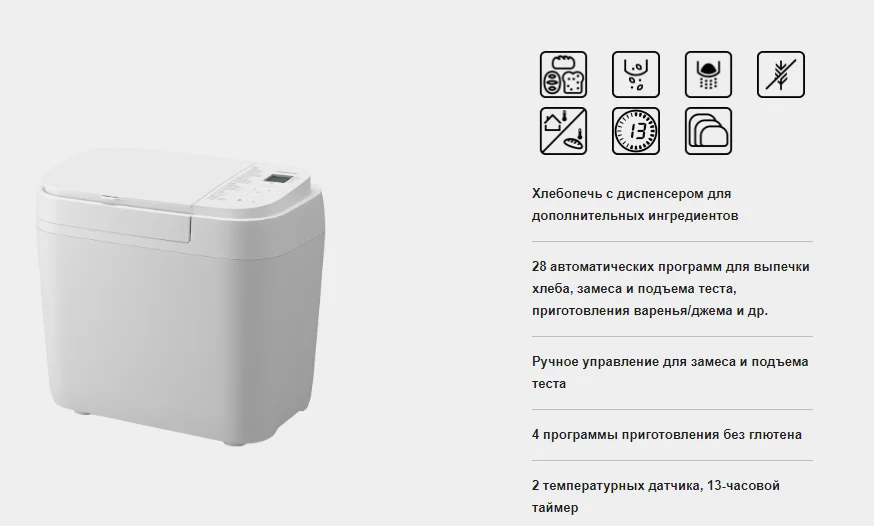 Хлебопечь PANASONIC SD-R2520WTS заказать