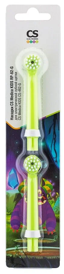Цена Насадки CS Medica RP-62-G для электрической зубной щетки CS Medica KIDS CS-462-G (2шт.)