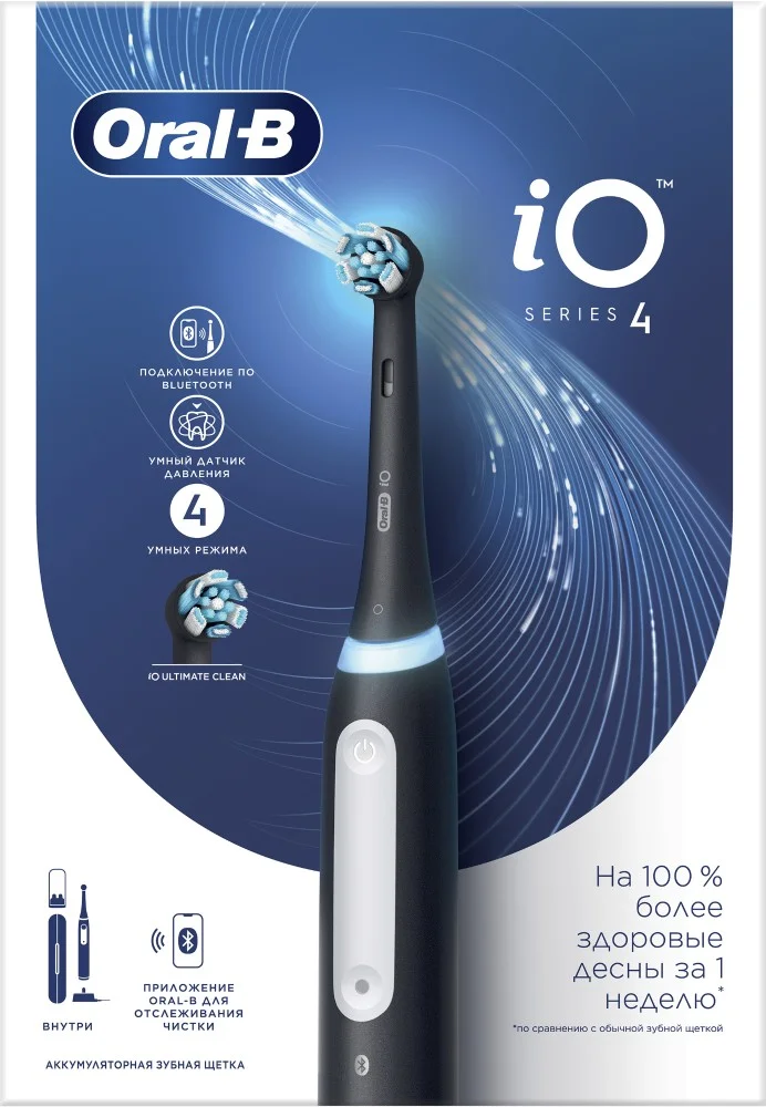 Зубная щетка BRAUN Oral-B iO Series 4 Black Казахстан