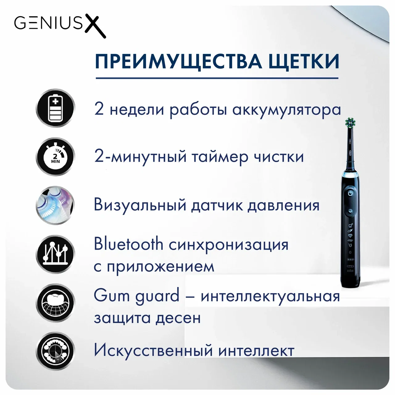 Зубная щетка BRAUN Oral-B Genius D706.513.6 Black (3771) Казахстан
