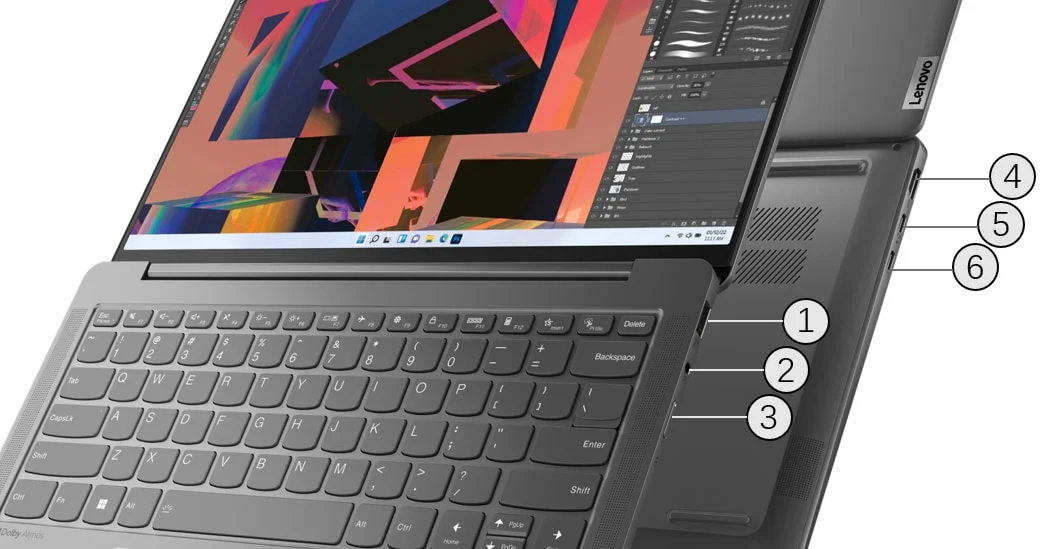Картинка Ноутбук LENOVO Yoga Slim 6 14"/i5-1240P/16GB/512GB/Win11 Home SL (82WU005ARK)
